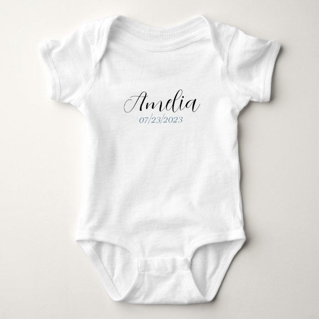 Personalisiert Baby Bodysuit - Individuelle Name & Baby Strampler (Vorderseite)