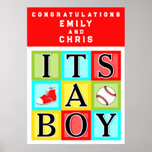 Personalisiert Baby Boy Baby Showposter Poster