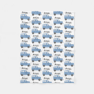 Personalisiert Baby Boy Blue Jeep Car Fleecedecke