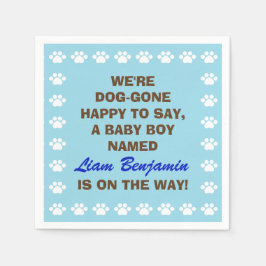 Personalisiert Baby Boy - Dog Themed Baby Dusche Serviette