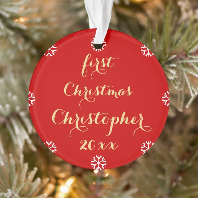 Personalisiert Baby Boy Girl Erster Weihnachtsname Ornament (Baum)