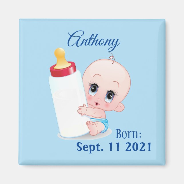 Personalisiert Baby Boy Kühlschrank Magnet (Vorne)