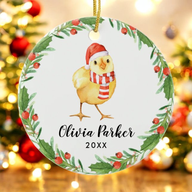 Personalisiert Baby Chick Niedlich Chicken Keramik Ornament (Von Creator hochgeladen)