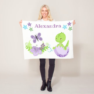 Personalisiert Baby Dinosaur & Butterfly Fleecedecke