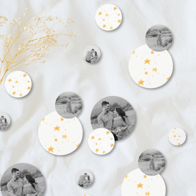Personalisiert Baby Dusche Foto Confetti Stars Konfetti (Personalized Baby Shower Photo Confetti Stars)