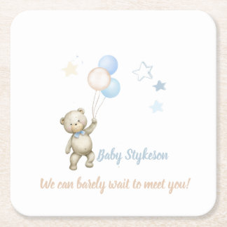 Personalisiert Baby Dusche Untersetzer Teddy Bear 