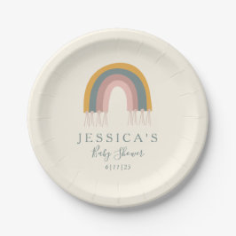 Personalisiert Baby Duschvorrichtung Boho Rainbow Pappteller