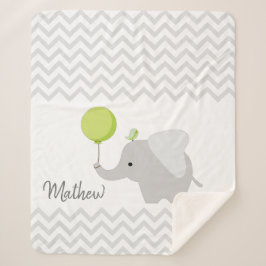 Personalisiert Baby Elephant Blanket Sherpadecke