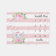 Personalisiert Baby Elephant Foto Meilenstein