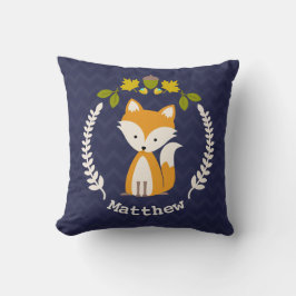 Personalisiert Baby Fox Wreath Kissen - Junge