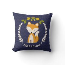 Personalisiert Baby Fox Wreath Kissen - Junge