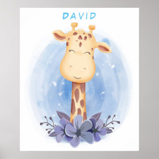Personalisiert Baby Giraffe Poster