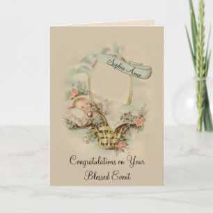 Personalisiert Baby Girl Boy Gratulations Card Karte