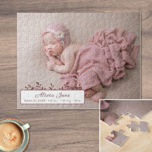 Personalisiert Baby Girl Foto Geburtsankündigung