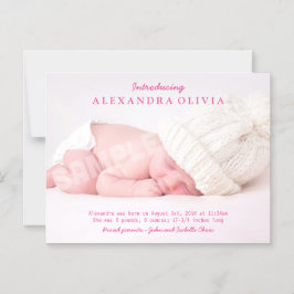 Personalisiert Baby Girl Foto Geburtsankündigung Magneteinladung