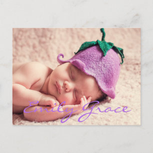 Personalisiert Baby Girl Geburtsankündigung Postka Ankündigungspostkarte