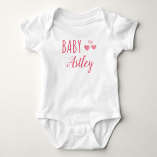 Personalisiert Baby Girl Herzname Baby Strampler