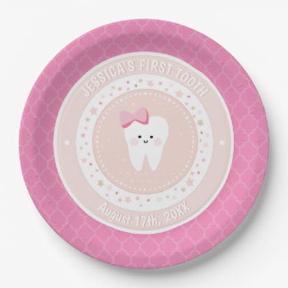 Personalisiert Baby Girl Party Pink Paper Plate Pappteller