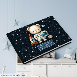Personalisiert Baby Guest Book Teddy Bear Astronau Gästebuch