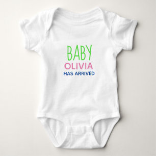 PERSONALISIERT BABY HAT EINZELHEITEN ANGEKOMMEN STRAMPLER