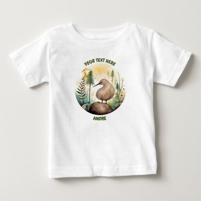 Personalisiert Baby Kiwi T-Shirt (Vorderseite)