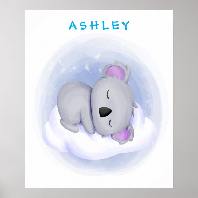 Personalisiert Baby Koala Poster (Vorne)