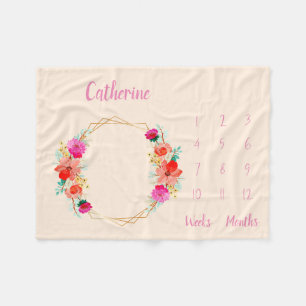 Personalisiert Baby Milestone Fleecedecke