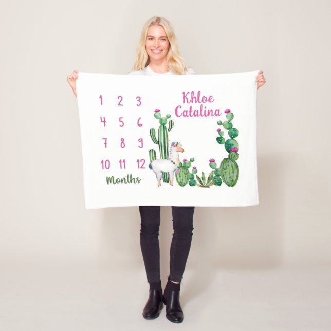 Personalisiert Baby Monthly Meilenstein Maßgeschne Fleecedecke (Beispiel)