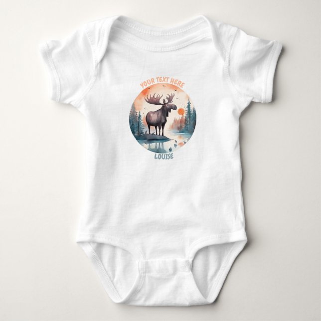 Personalisiert Baby Moose Baby Strampler (Vorderseite)