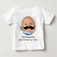 Personalisiert Baby Mustache Foto Shirt