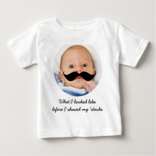 Personalisiert Baby Mustache Foto Shirt