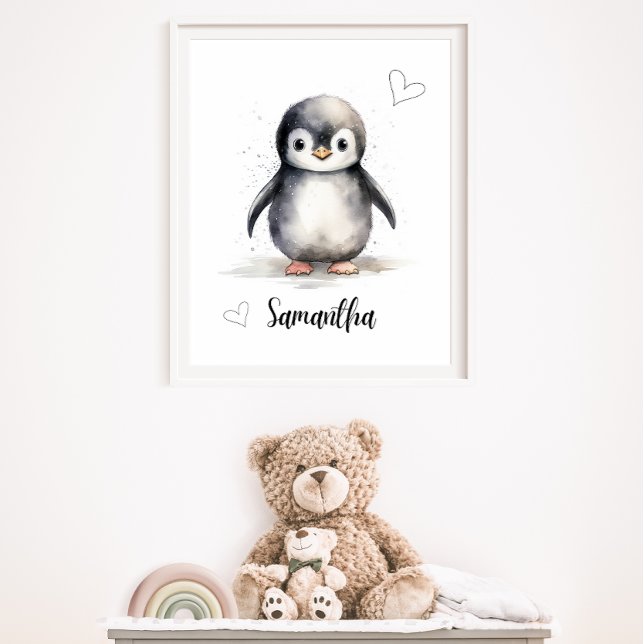 Personalisiert Baby Penguin Kinderzimmer Wall Art Poster (Von Creator hochgeladen)