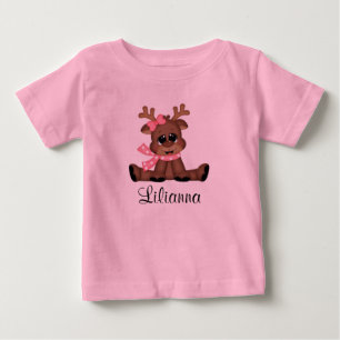 Personalisiert Baby Rentier T-shirt