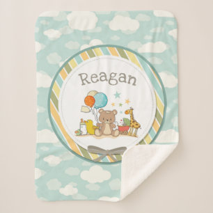 Personalisiert Baby Teddy Bear Giraffe Rubber Duck Sherpadecke