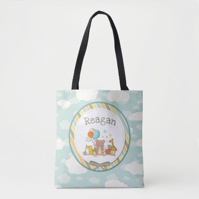 Personalisiert Baby Teddy Bear Giraffe Rubber Duck Tasche (Vorderseite)