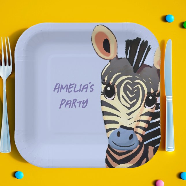 Personalisiert Baby Zebra Birthday Pappteller (Von Creator hochgeladen)