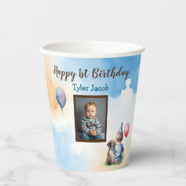 Personalisiert Baby's 1. Geburtstag Willkommen Pappbecher