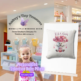 Personalisiert Baby's 1. Valentinstag Kissen