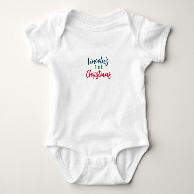 PERSONALISIERT BABYS ERSTER CHRISTMAS-Karosseriean Baby Strampler (Vorderseite)