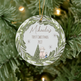 Personalisiert Baby's erstes Weihnachtsgeschenk Keramik Ornament