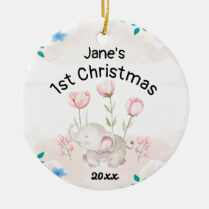 Personalisiert Baby's First Christmas 2021 Girl Keramik Ornament