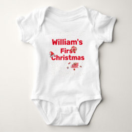 Personalisiert Baby's First Christmas Baby Bodysui Strampler