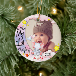 Personalisiert Baby's First Christmas Foto Ornamen Keramik Ornament