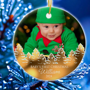 Personalisiert Baby's First Christmas Keramik Ornament