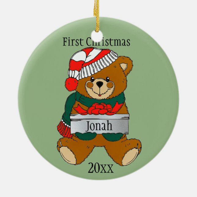 Personalisiert Baby's First Christmas Ornament (Hinten)