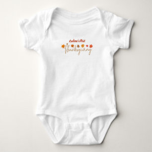 Personalisiert Baby's First Erntedank Baby Strampler