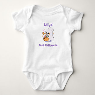 Personalisiert Baby's First Halloween - Niedliches Baby Strampler