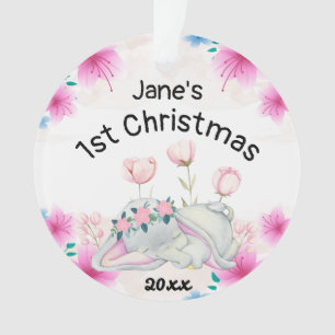 Personalisiert Baby's Girl First Christmas 2021 Ornament