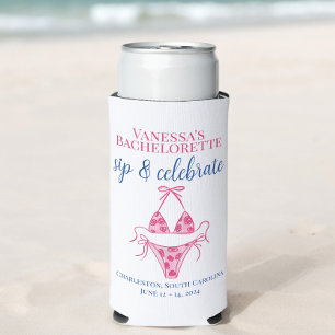 Personalisiert Bachelorette Bikini Sip und Celebra Selters Dosenkühler