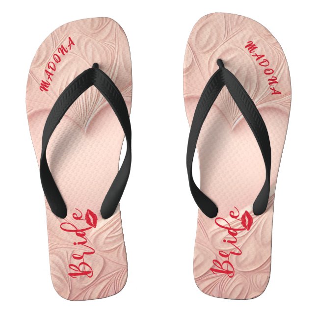 Personalisiert Bachelorette Bride Flip Flops (Fußbett)